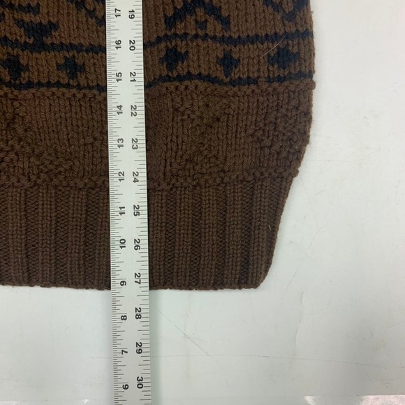 Gap Vintage Wool Brown Fair Isle Chunky Knit Turtleneck Sweater Pullover Size S - Picture 13 of 13